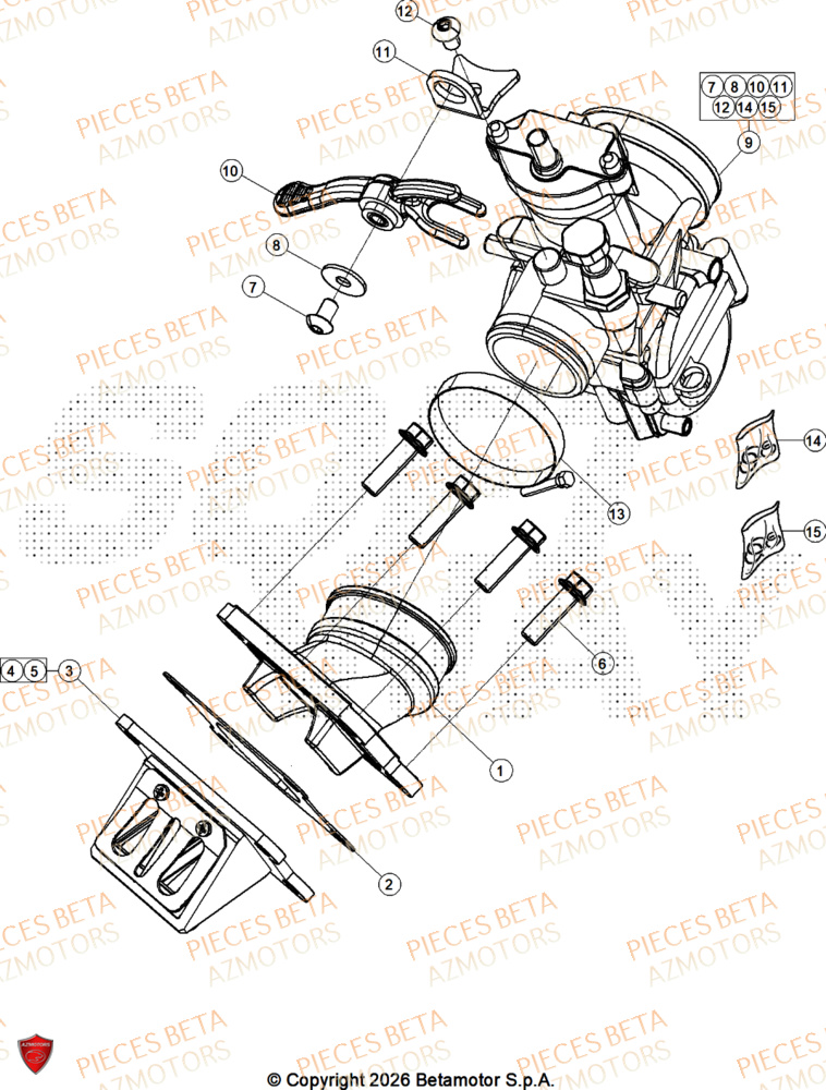 Admission AZMOTORS PiÃ¨ces BETA SINCRO 125 2T - 2026