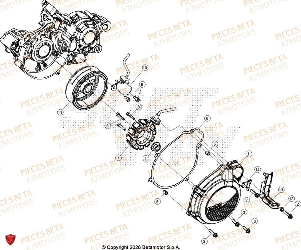 Allumage AZMOTORS PiÃ¨ces BETA SINCRO 125 2T - 2026