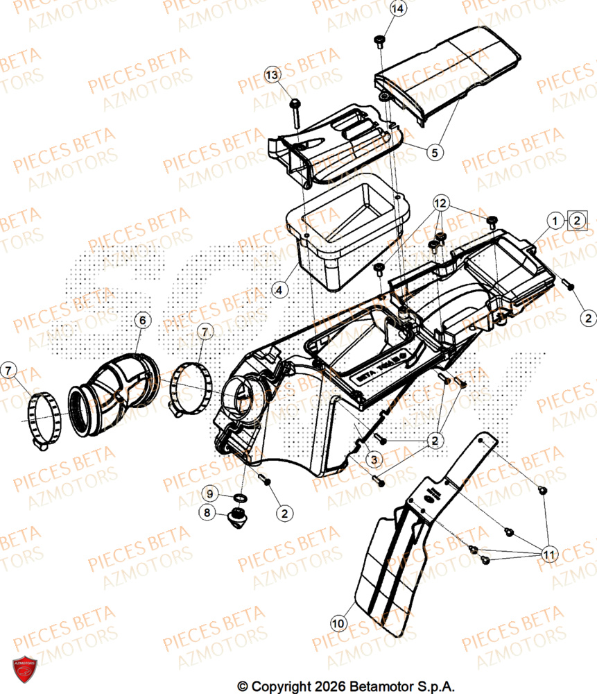 Filtre A Air AZMOTORS PiÃ¨ces BETA SINCRO 125 2T - 2026