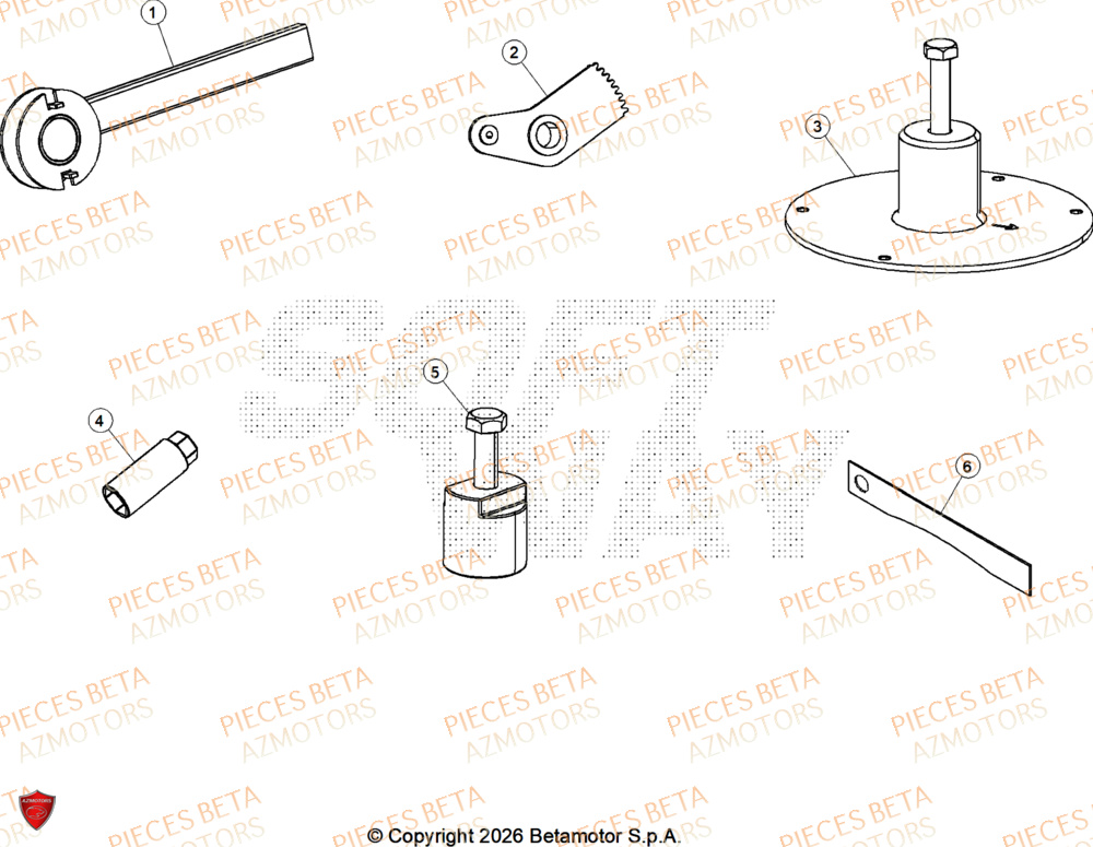 Outils AZMOTORS PiÃ¨ces BETA SINCRO 125 2T - 2026
