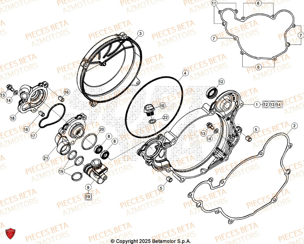 Carter Embrayage AZMOTORS PiÃ¨ces BETA SINCRO 200 2T - 2026