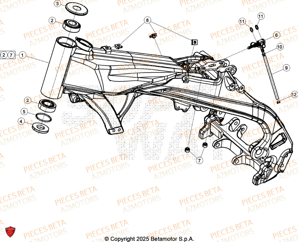 Chassis AZMOTORS PiÃ¨ces BETA SINCRO 250 2T - 2026