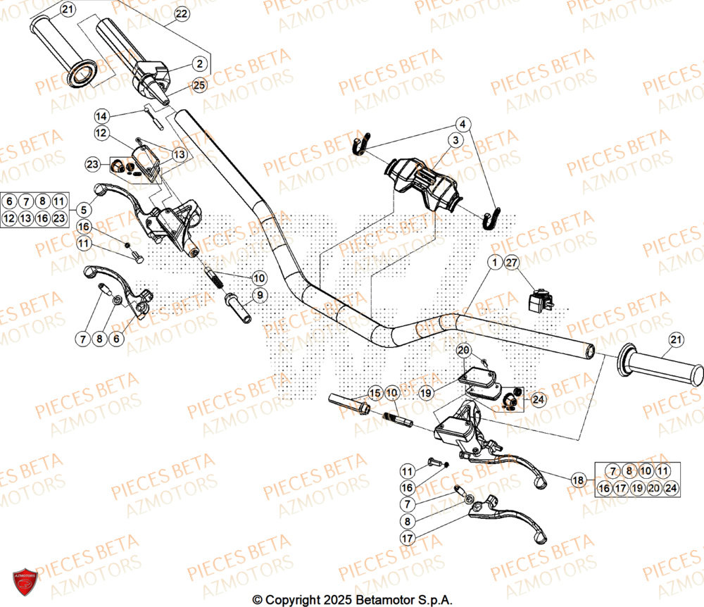 Guidon AZMOTORS PiÃ¨ces BETA SINCRO 300 2T - 2026