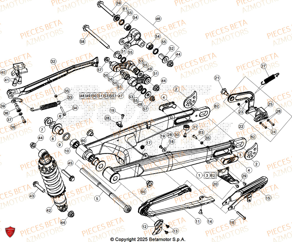 Bras Oscillant AZMOTORS Pieces BETA TRIAL SINCRO 300 2T SS - (2026)