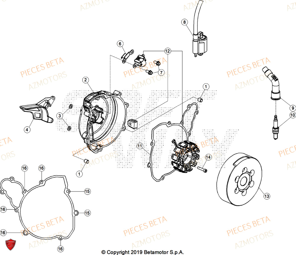 Allumage AZMOTORS Pieces BETA TRIAL EVO 300 4T - (2025)