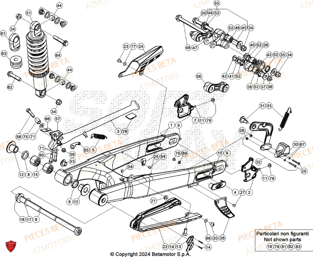 Bras Oscillant AZMOTORS Pieces BETA TRIAL EVO 300 4T - (2025)