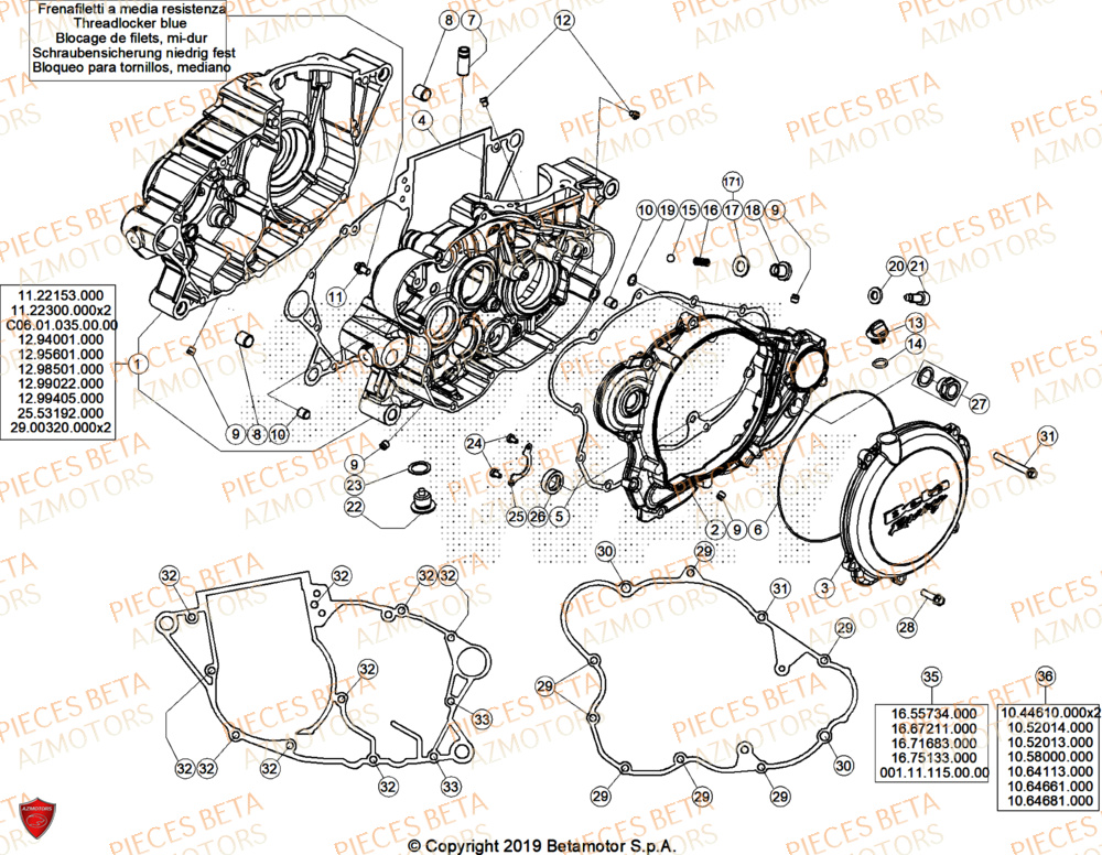 Carter AZMOTORS Pieces BETA TRIAL EVO 300 4T - (2026)