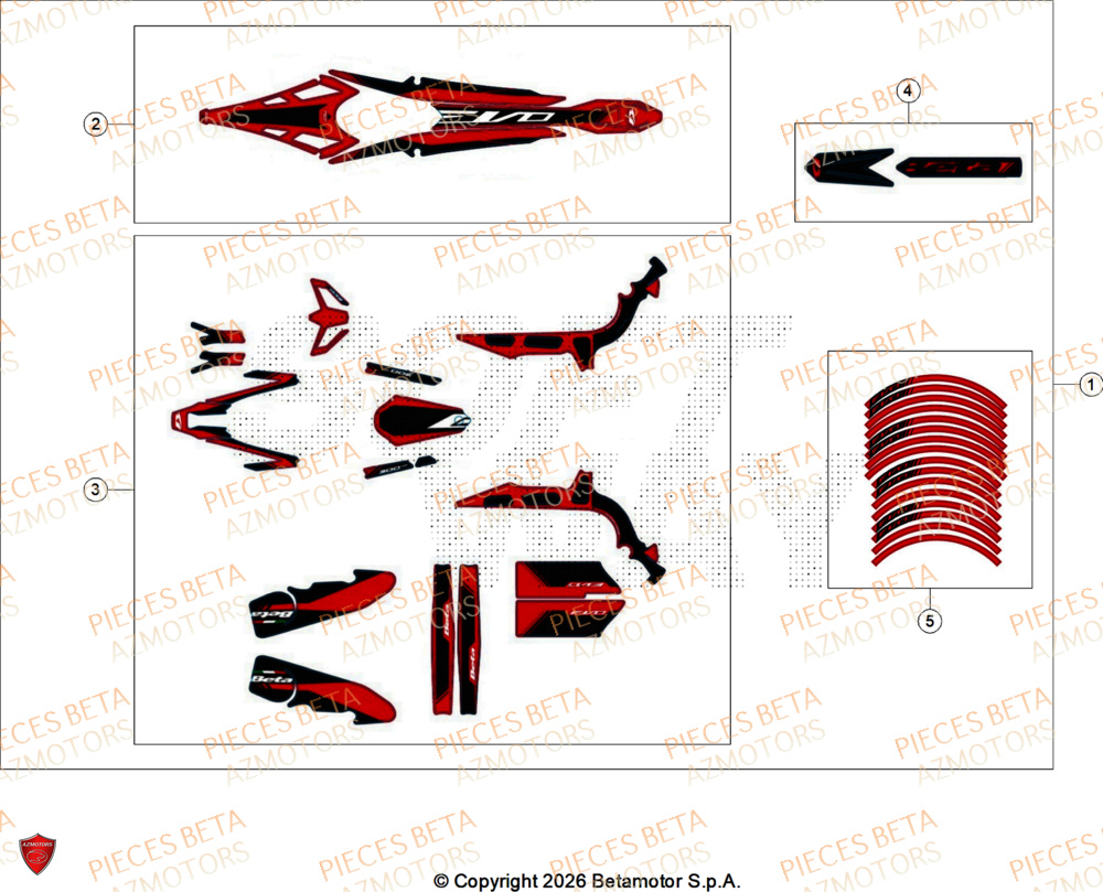Decors AZMOTORS Pieces BETA TRIAL EVO 300 4T - (2026)