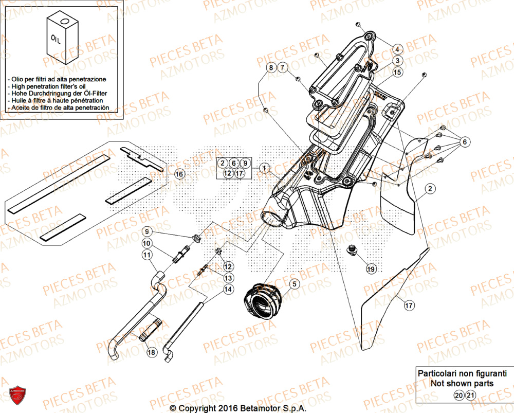 Filtre A Air AZMOTORS Pieces BETA TRIAL EVO 300 4T - (2026)