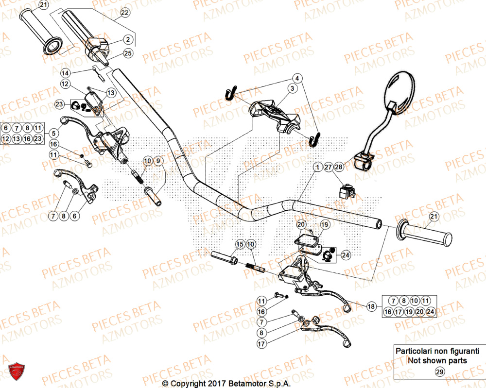 Guidon AZMOTORS Pieces BETA TRIAL EVO 300 4T - (2026)