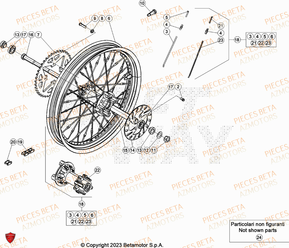 Roue Arriere AZMOTORS PiÃ¨ces BETA EVO 300 2T - [2024]