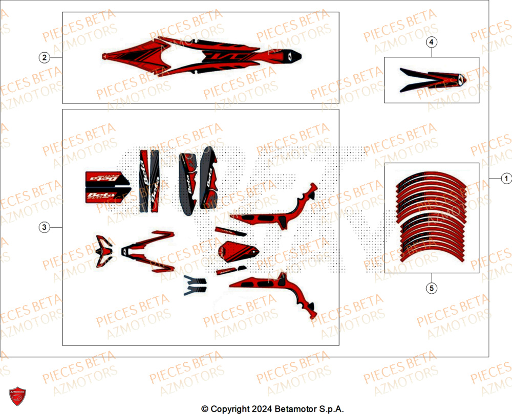 Decors AZMOTORS Pieces BETA TRIAL EVO 300 2T SS - (2025)