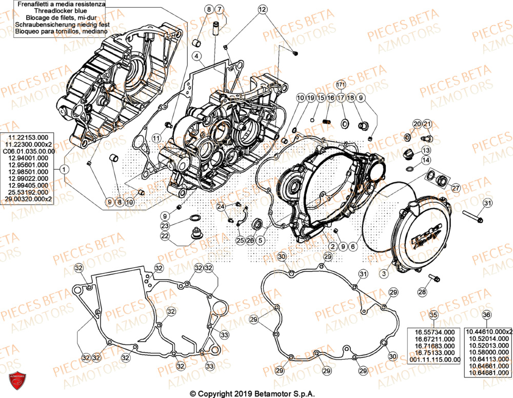 Carter AZMOTORS Pieces BETA TRIAL EVO 300 4T FACTORY - (2024)

