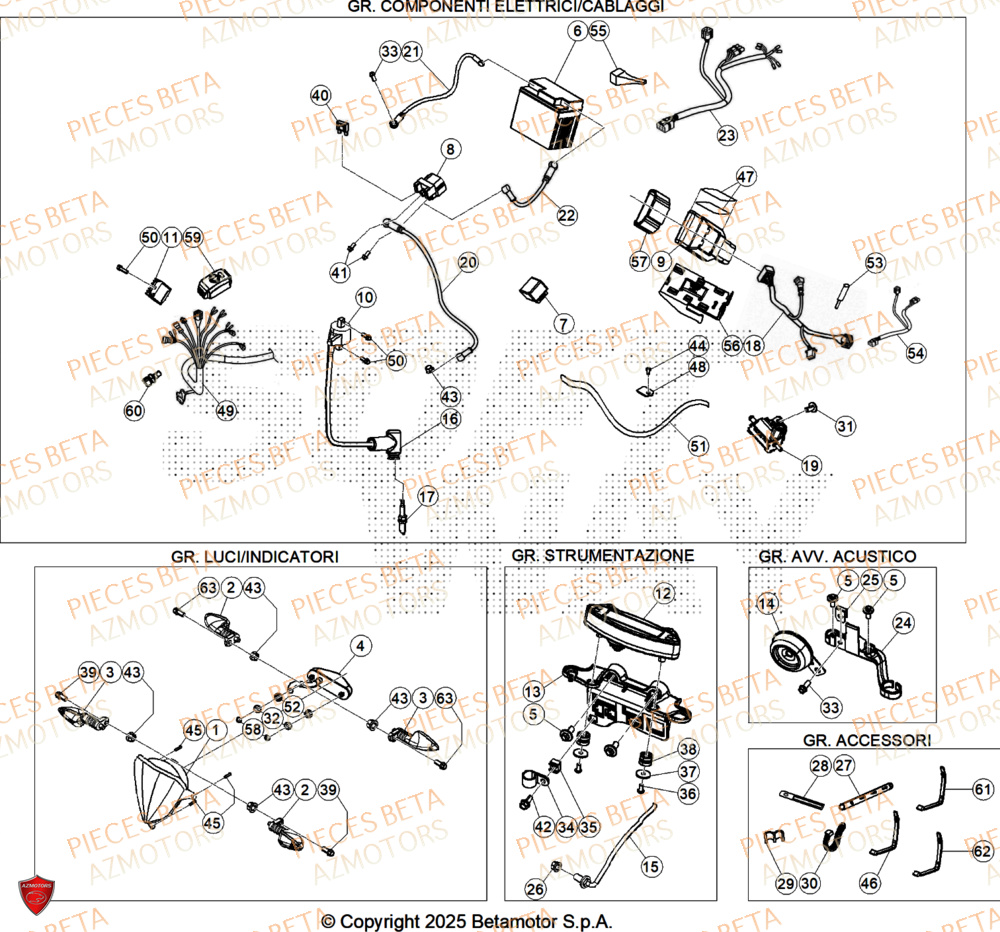 Equipement Electrique AZMOTORS Pieces Beta RR 200 X-PRO 2T - 2026