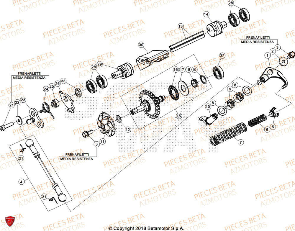 Refroidissement AZMOTORS Pieces Beta RR 200 X-PRO 2T - 2026