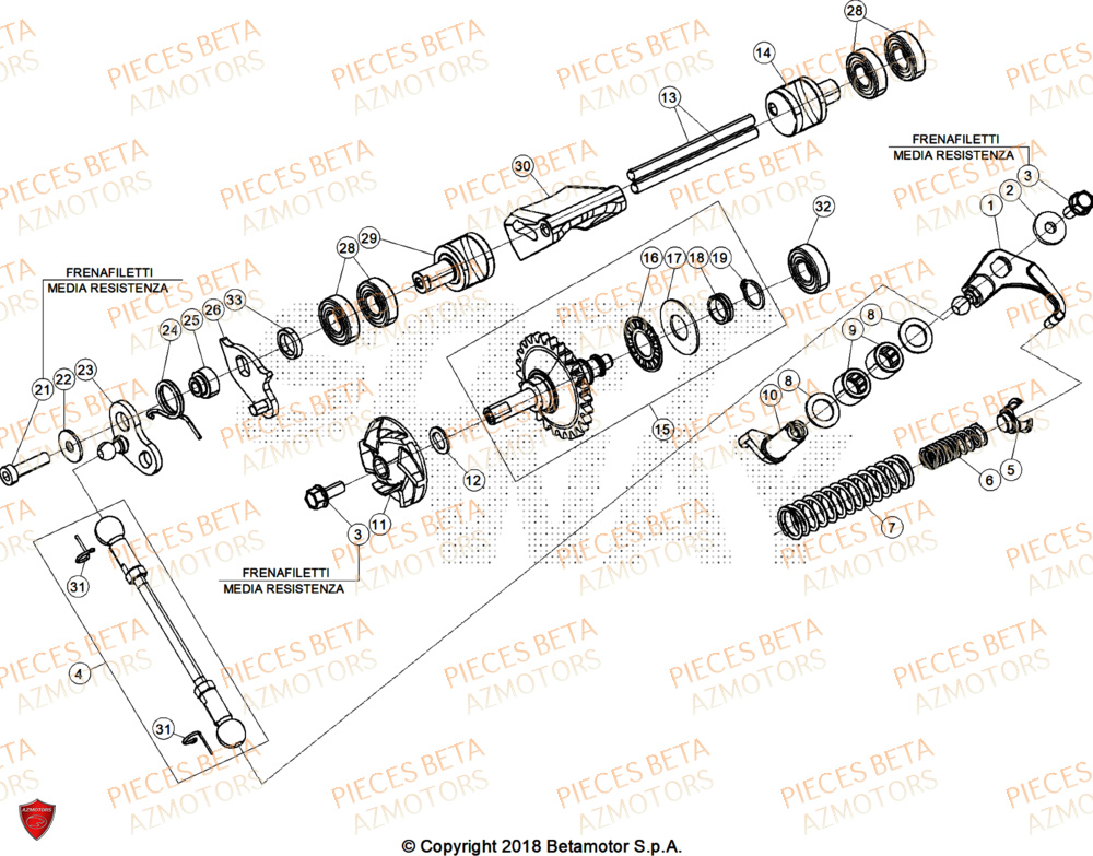 Refroidissement AZMOTORS Pieces Beta RR 200 X-PRO 2T - 2025