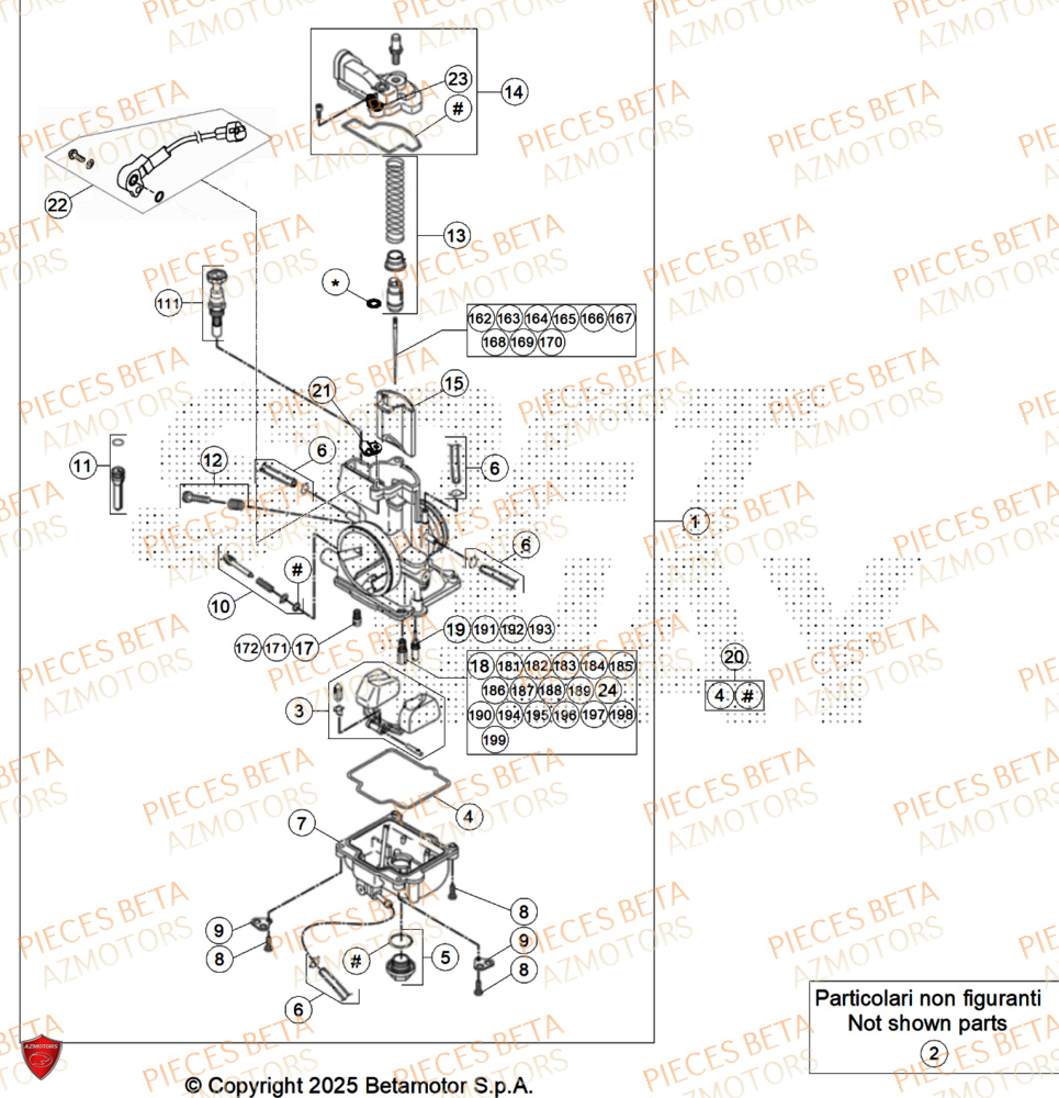 Carburateur AZMOTORS Pieces BETA ENDURO XTRAINER 250 2T - (2025) EURO5+