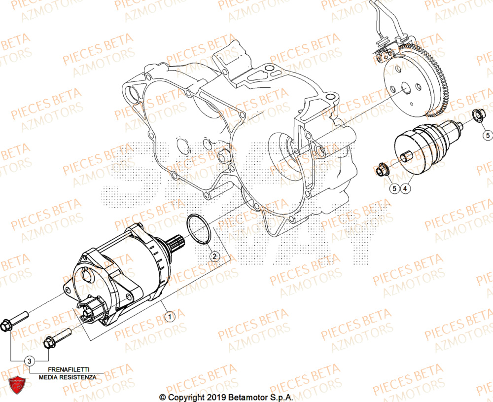 Demarreur AZMOTORS Pieces BETA ENDURO XTRAINER 250 2T - (2025) EURO5+