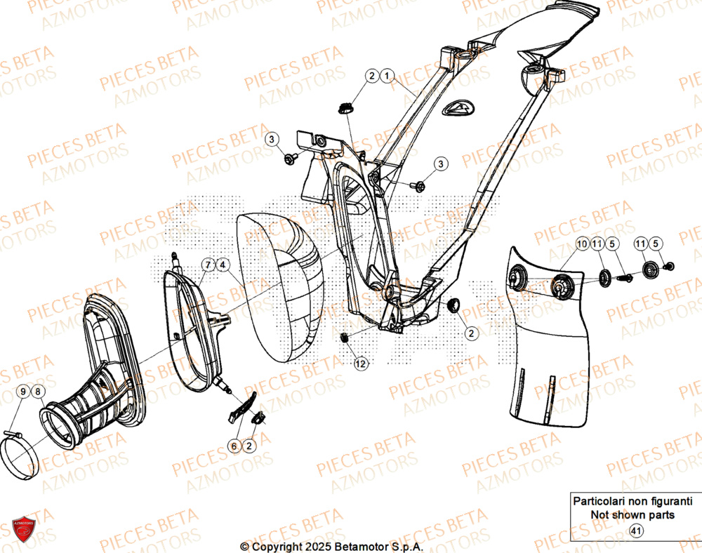 Filtre A Air AZMOTORS Pieces BETA ENDURO XTRAINER 250 2T - (2025) EURO5+