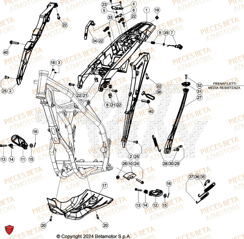 Accessoires Du Chassis AZMOTORS Pieces BETA ENDURO XTRAINER 250 2T - (2026)