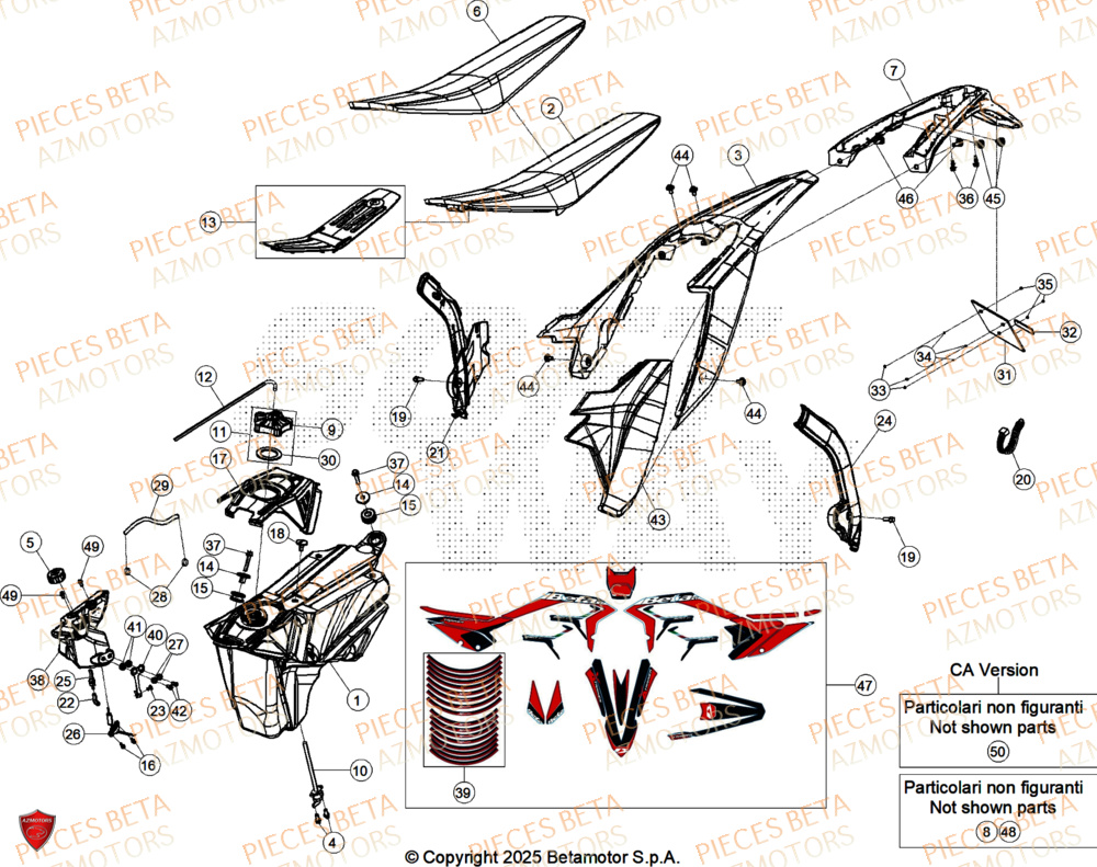 Carenage Arriere AZMOTORS Pieces BETA ENDURO XTRAINER 250 2T - (2026)
