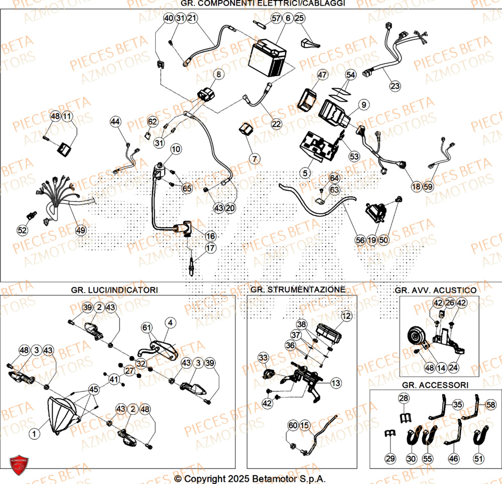 Equipement Electrique AZMOTORS Pieces BETA ENDURO XTRAINER 250 2T - (2026)