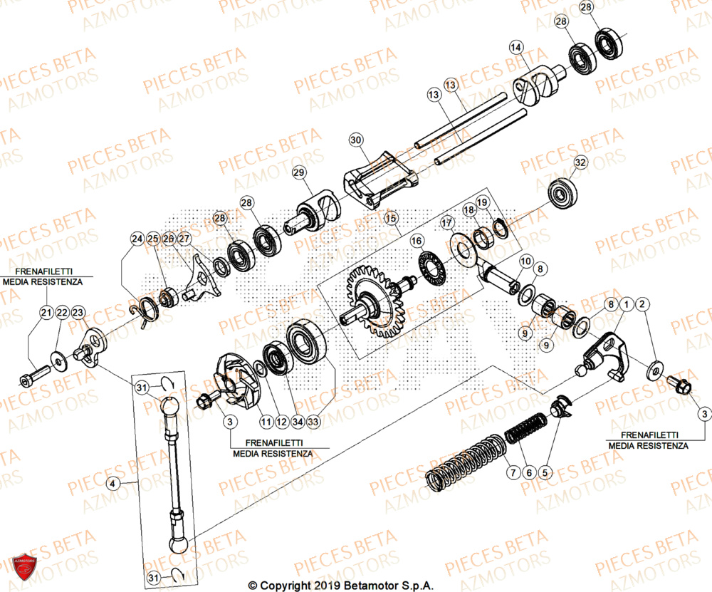 Refroidissement AZMOTORS Pieces BETA ENDURO XTRAINER 250 2T - (2026)