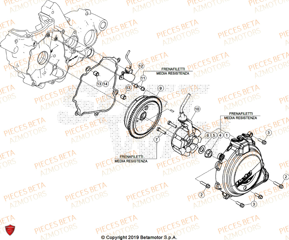 Allumage AZMOTORS Pieces BETA ENDURO XTRAINER 300 2T - (2025) EURO5+