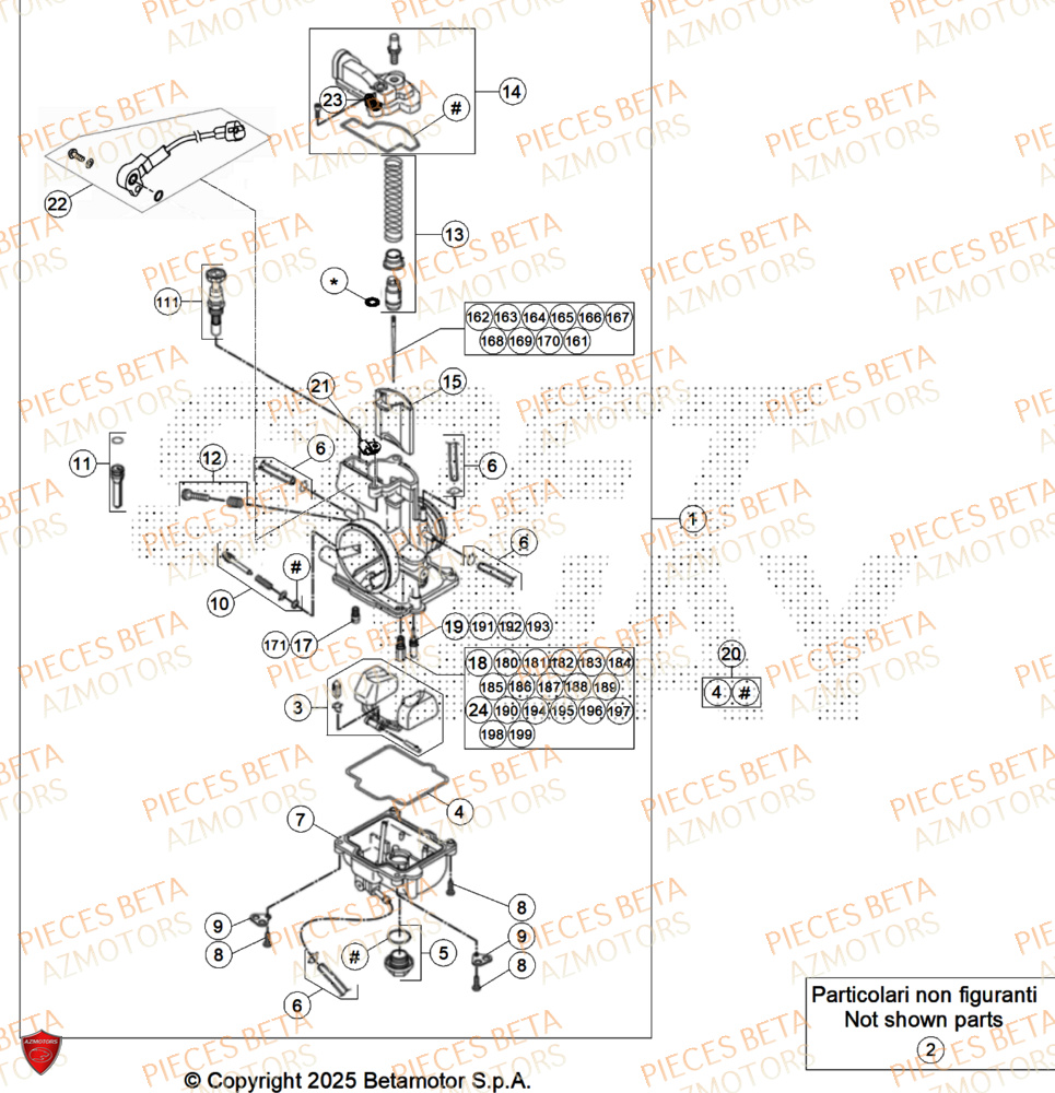 Carburateur AZMOTORS Pieces BETA ENDURO XTRAINER 300 2T - (2025) EURO5+