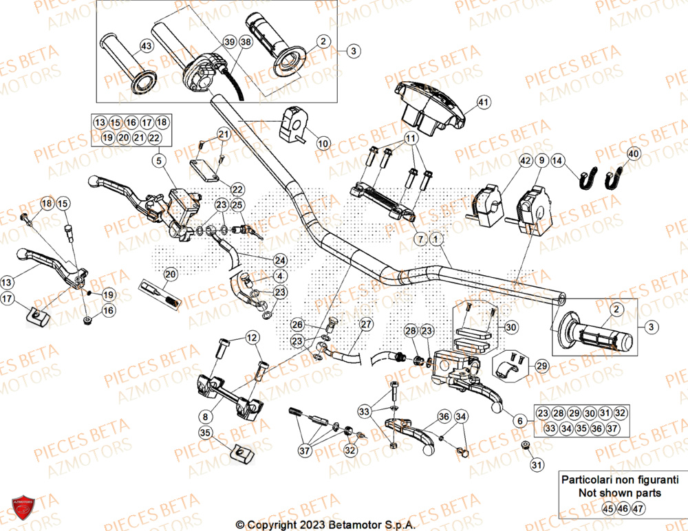 Guidon AZMOTORS Pieces BETA ENDURO XTRAINER 300 2T - (2025) EURO5+