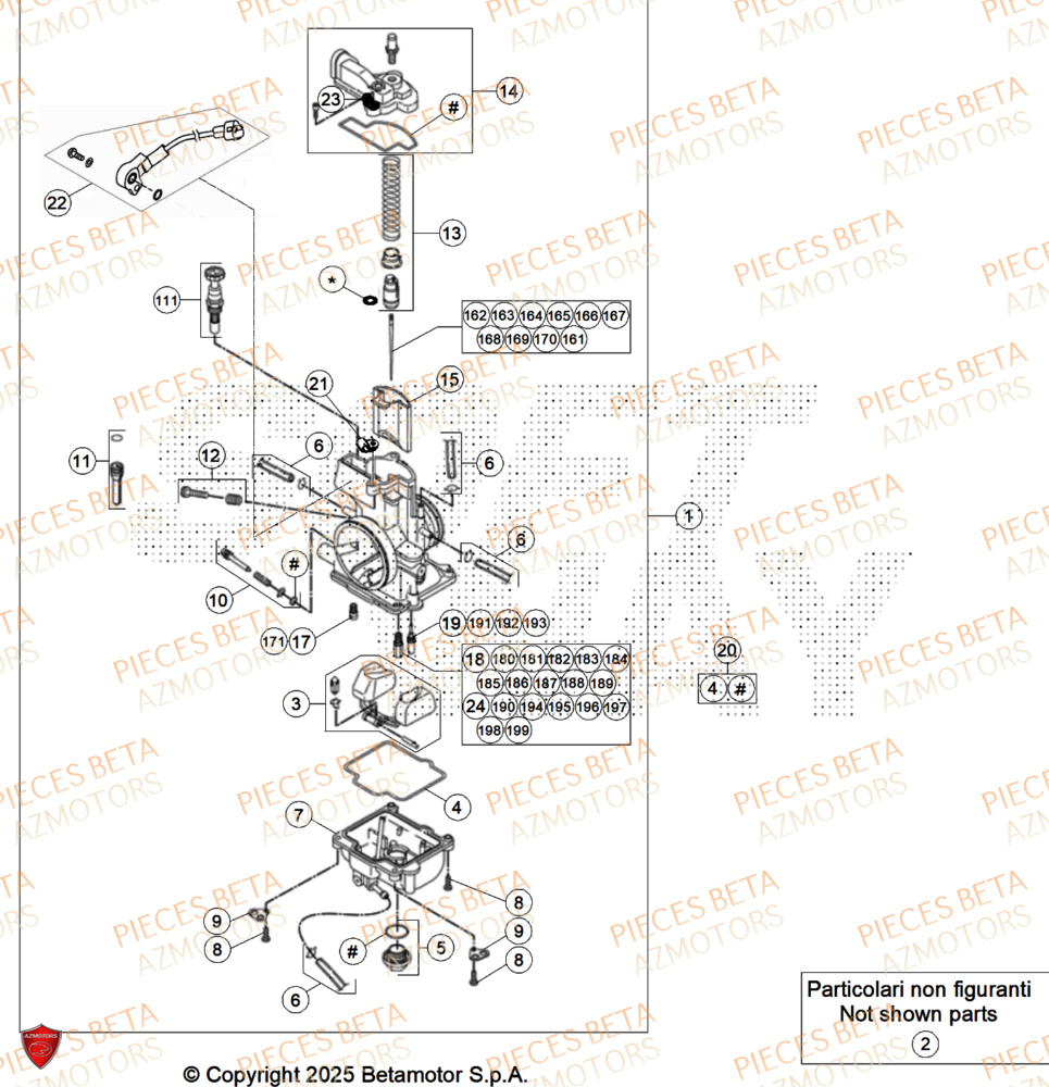 Carburateur AZMOTORS Pieces BETA ENDURO XTRAINER 300 2T - (2026)