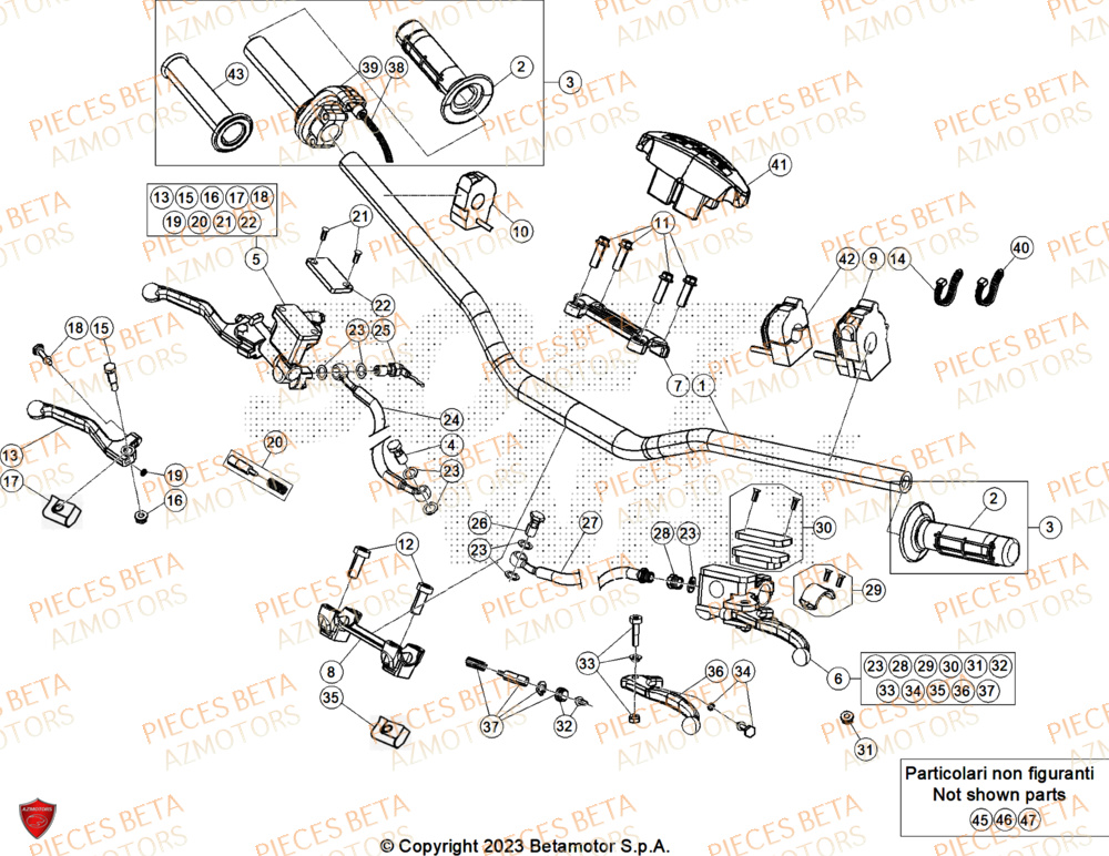 Guidon AZMOTORS Pieces BETA ENDURO XTRAINER 300 2T - (2026)