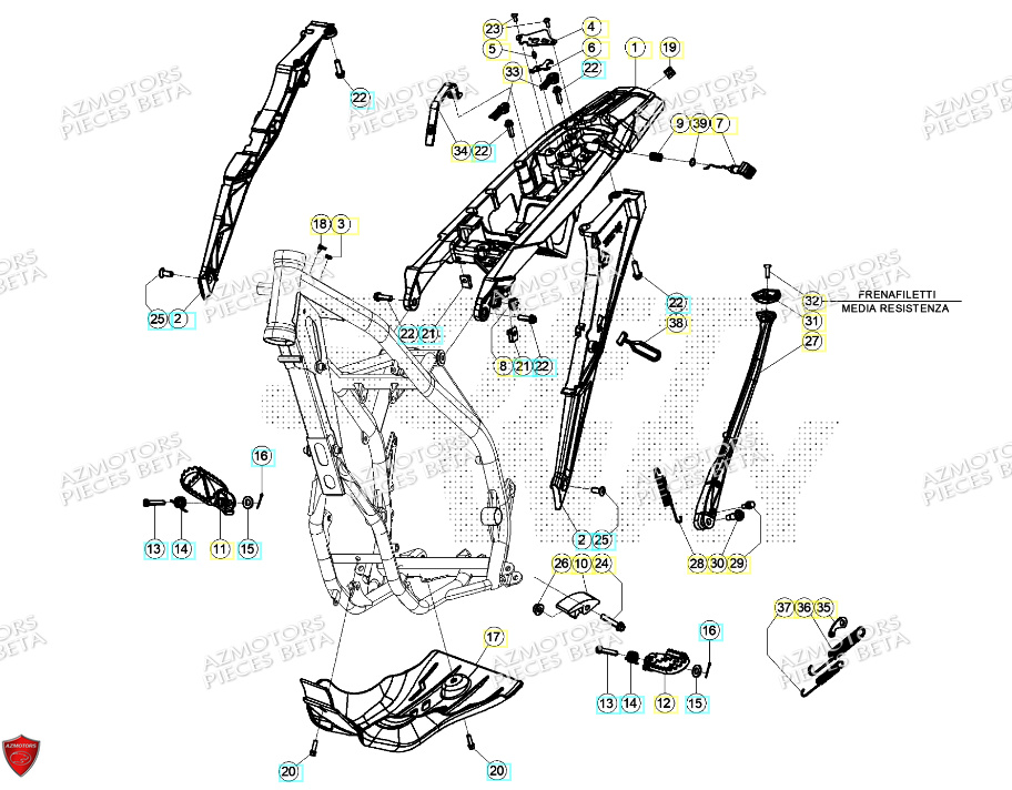 Accessoires Du Chassis AZMOTORS Pieces BETA ENDURO XTRAINER 250 2T - (2024)
