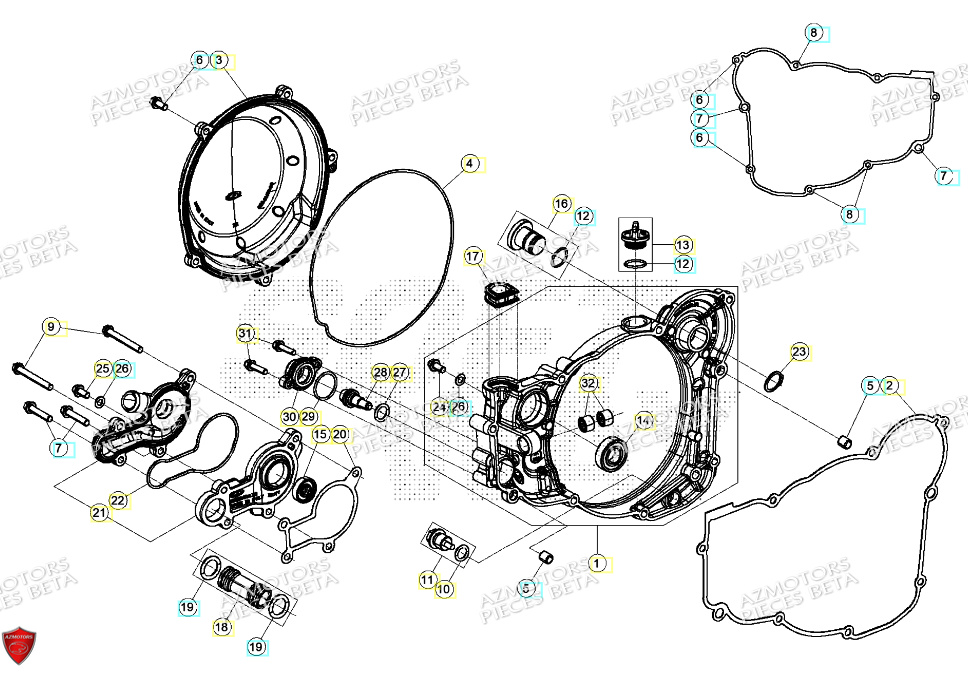 Couvercle Embrayage AZMOTORS Pieces BETA ENDURO XTRAINER 250 2T - (2024)