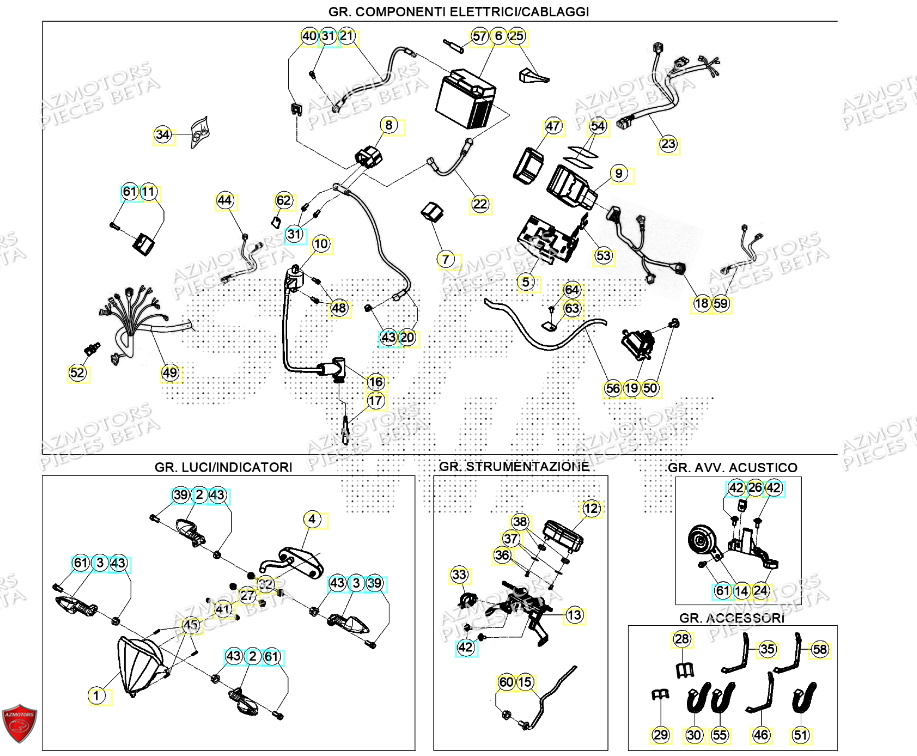 Systeme Electrique AZMOTORS Pieces BETA ENDURO XTRAINER 250 2T - (2024)