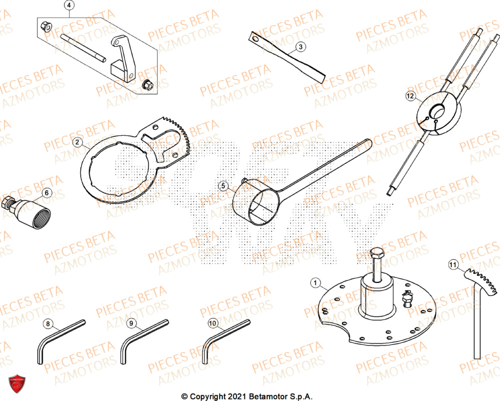 Outillage AZMOTORS Pieces BETA ENDURO XTRAINER 250 2T - (2025)