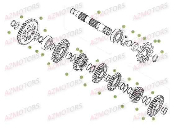PIGNON Z.15 - BETA pour BOITE A VITESSES 2 de XTRAINER 250 MY18