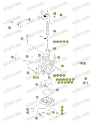 Carburateur AZMOTORS PiÃ¨ces BETA RR XTRAINER 250 2T - [2018]
