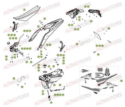 Carenages Arriere AZMOTORS PiÃ¨ces BETA RR XTRAINER 250 2T - [2018]