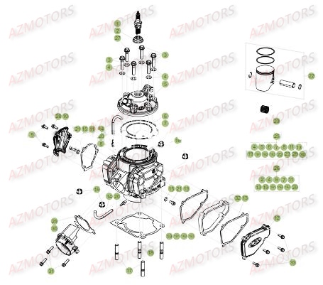 Cylindre AZMOTORS PiÃ¨ces BETA RR XTRAINER 250 2T - [2018]
