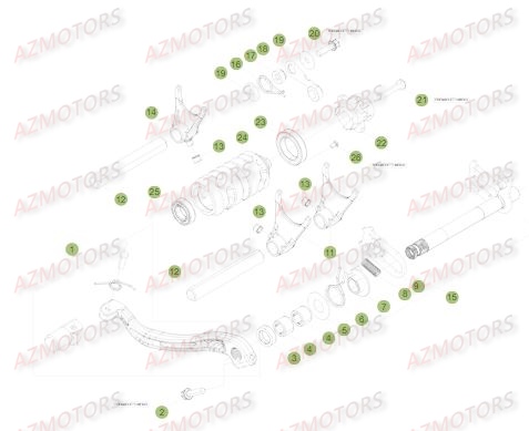 Selecteur AZMOTORS PiÃ¨ces BETA RR XTRAINER 250 2T - [2018]