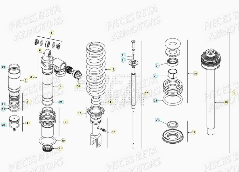 Amortisseur AZMOTORS PiÃ¨ces BETA RR XTRAINER 250 2T - [2019]