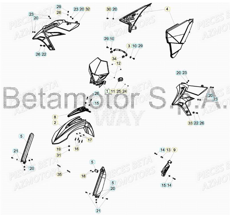 APPUI AILE - BETA pour CARENAGES AVANT de XTRAINER 250 MY19