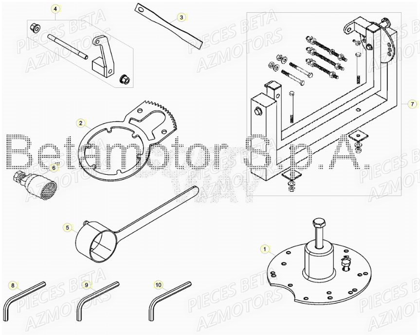 Outils Speciaux AZMOTORS PiÃ¨ces BETA RR XTRAINER 250 2T - [2019]