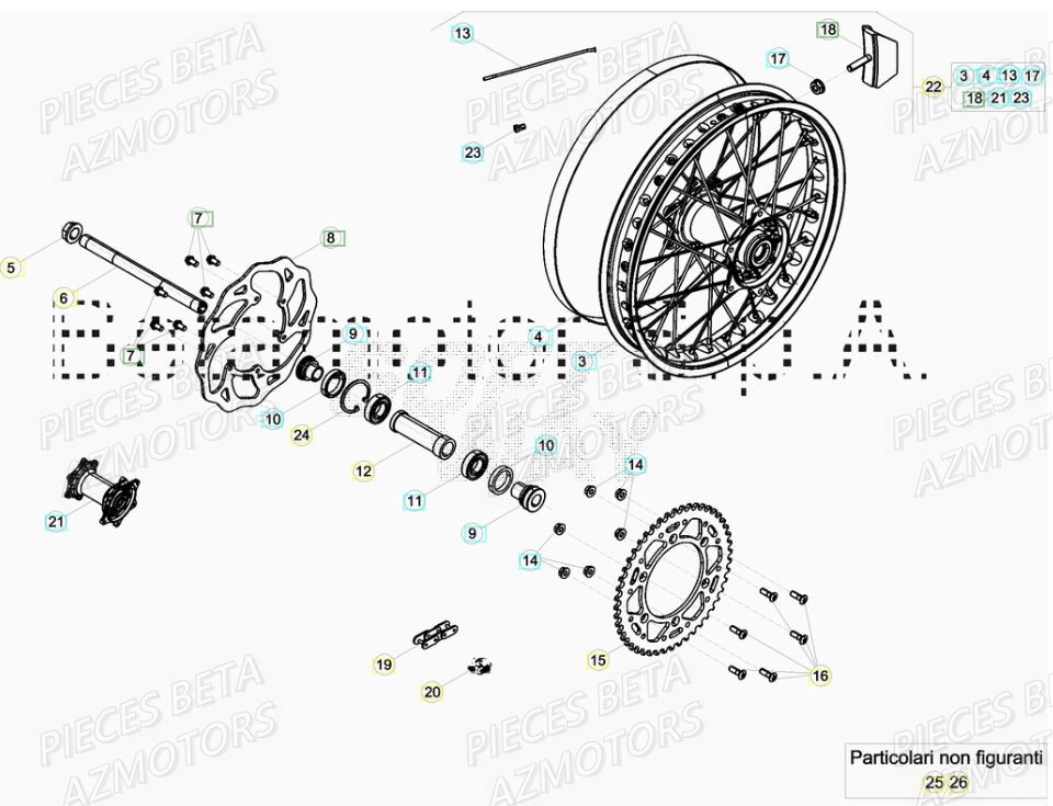Roue Arriere AZMOTORS PiÃ¨ces BETA RR XTRAINER 250 2T - [2019]
