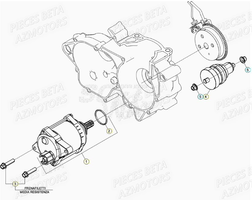 Demarreur AZMOTORS Pieces BETA RR XTRAINER 250 2T - (2020)