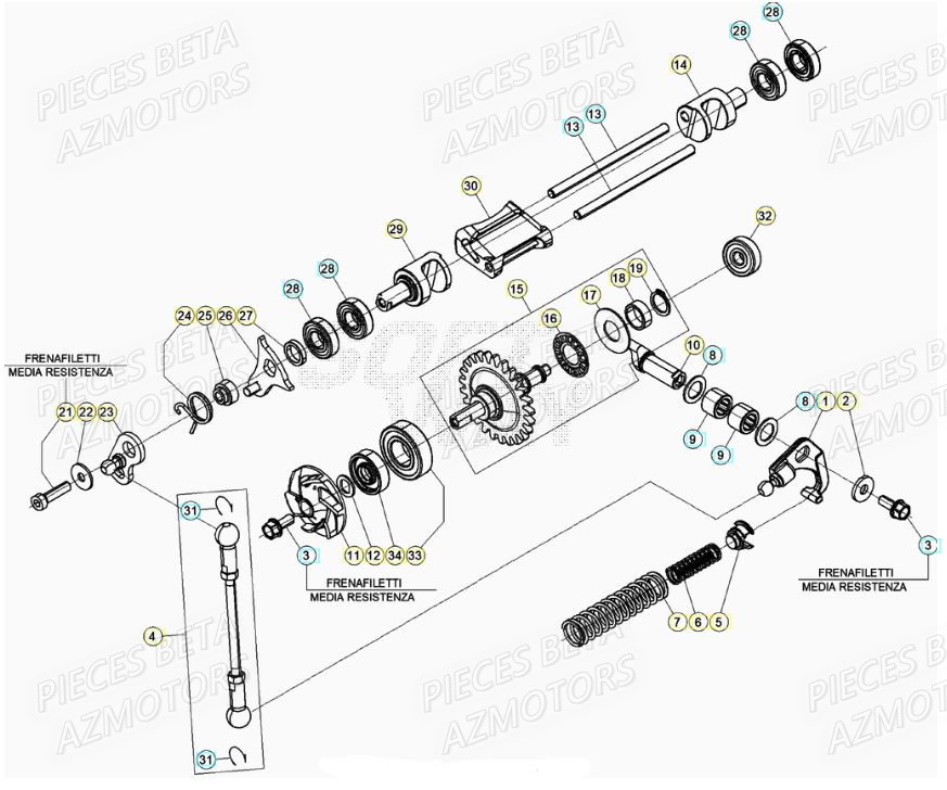 Installation De Refroidissement AZMOTORS Pieces BETA RR XTRAINER 250 2T - (2020)