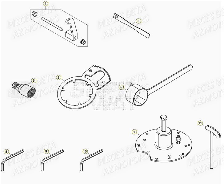 Outils Speciaux AZMOTORS Pieces BETA RR XTRAINER 250 2T - (2020)
