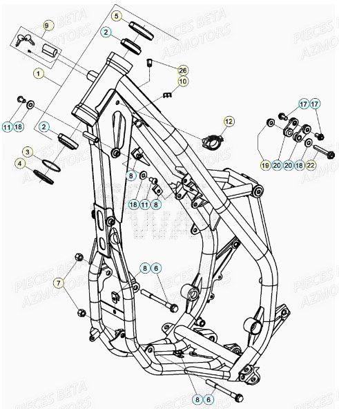 Chassis AZMOTORS Pieces BETA RR XTRAINER 250 2T - (2021)
