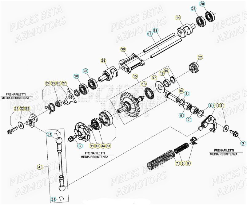 Soupapes AZMOTORS Pieces BETA RR XTRAINER 250 2T - (2021)